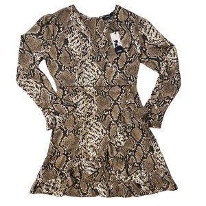 NWT Snakeskin Print Long Sleeve Mini Dress / Size Medium